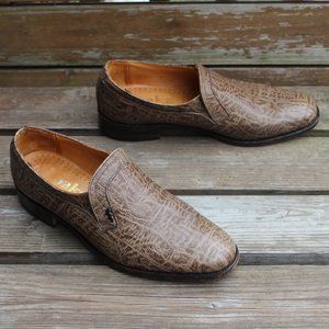 Rare, 1980s Vintage Loake Loafer, Gray Antelope/Kudu Hide, Made in England, 8 UK